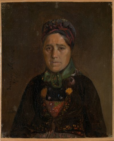 Portret van Ingeborg Skjønne uit Numedal door Adolph Tidemand